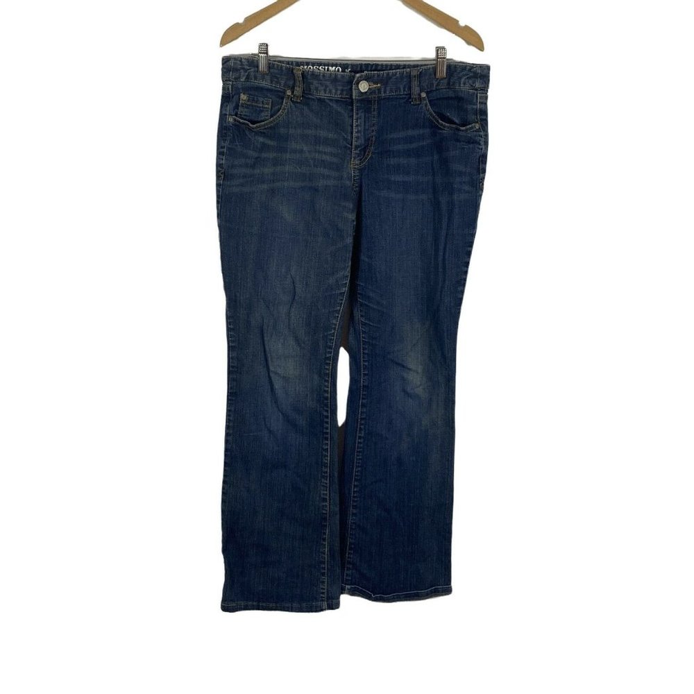 Mossimo Womens Blue Cotton Blend Flat Front Denim Bootcut Leg Jeans Size 17R